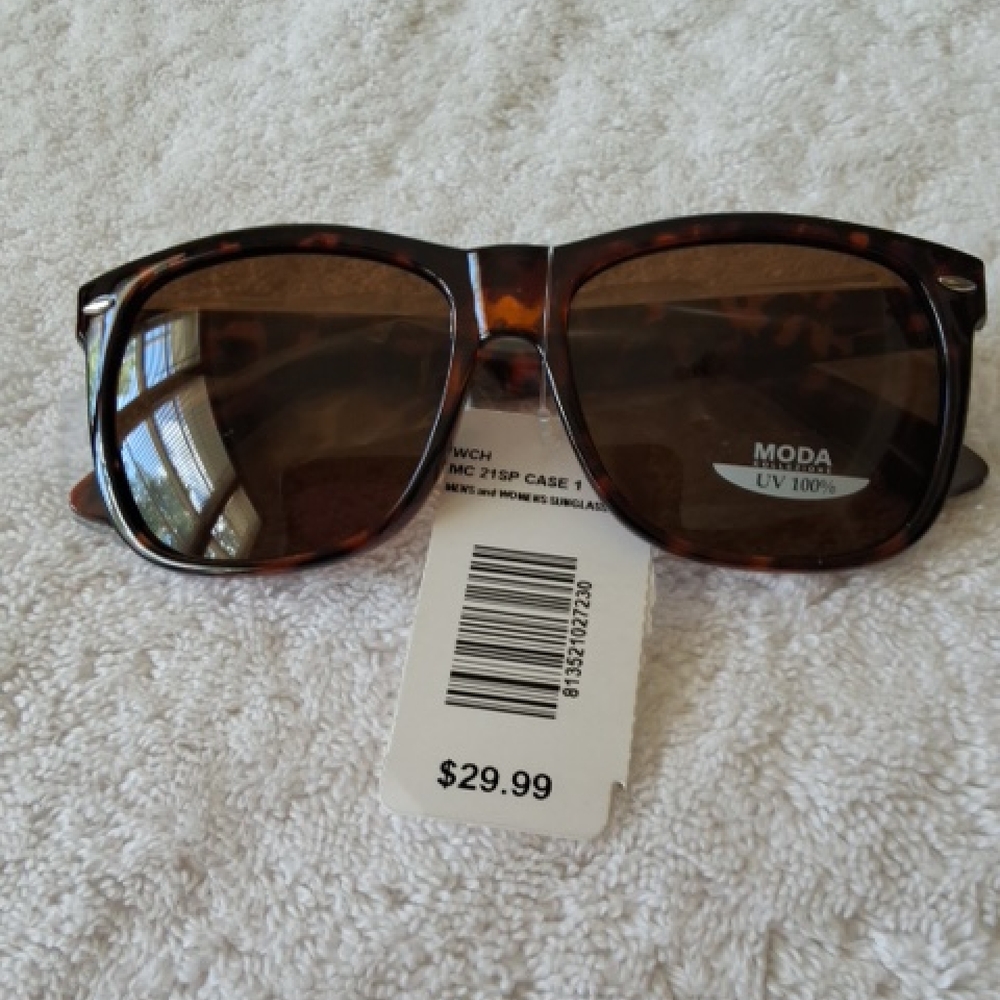 Moda Collezione Brown Tortoiseshell Men And Womans UV 100% Plastic Sunglasses